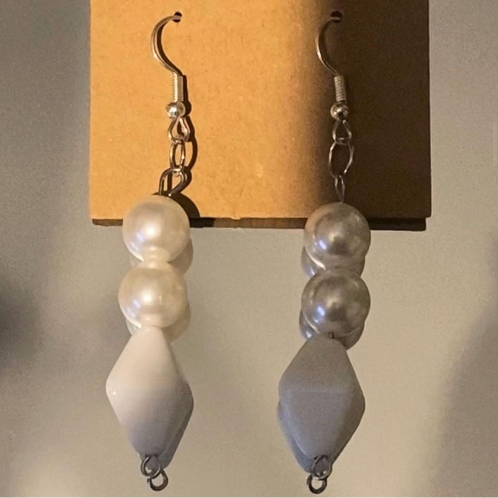 Faux pearl earrings